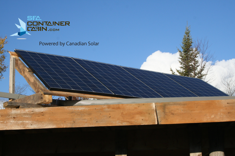 SOLAR PANELS: Powered by Canadian Solar . This cabin is off-grid using 