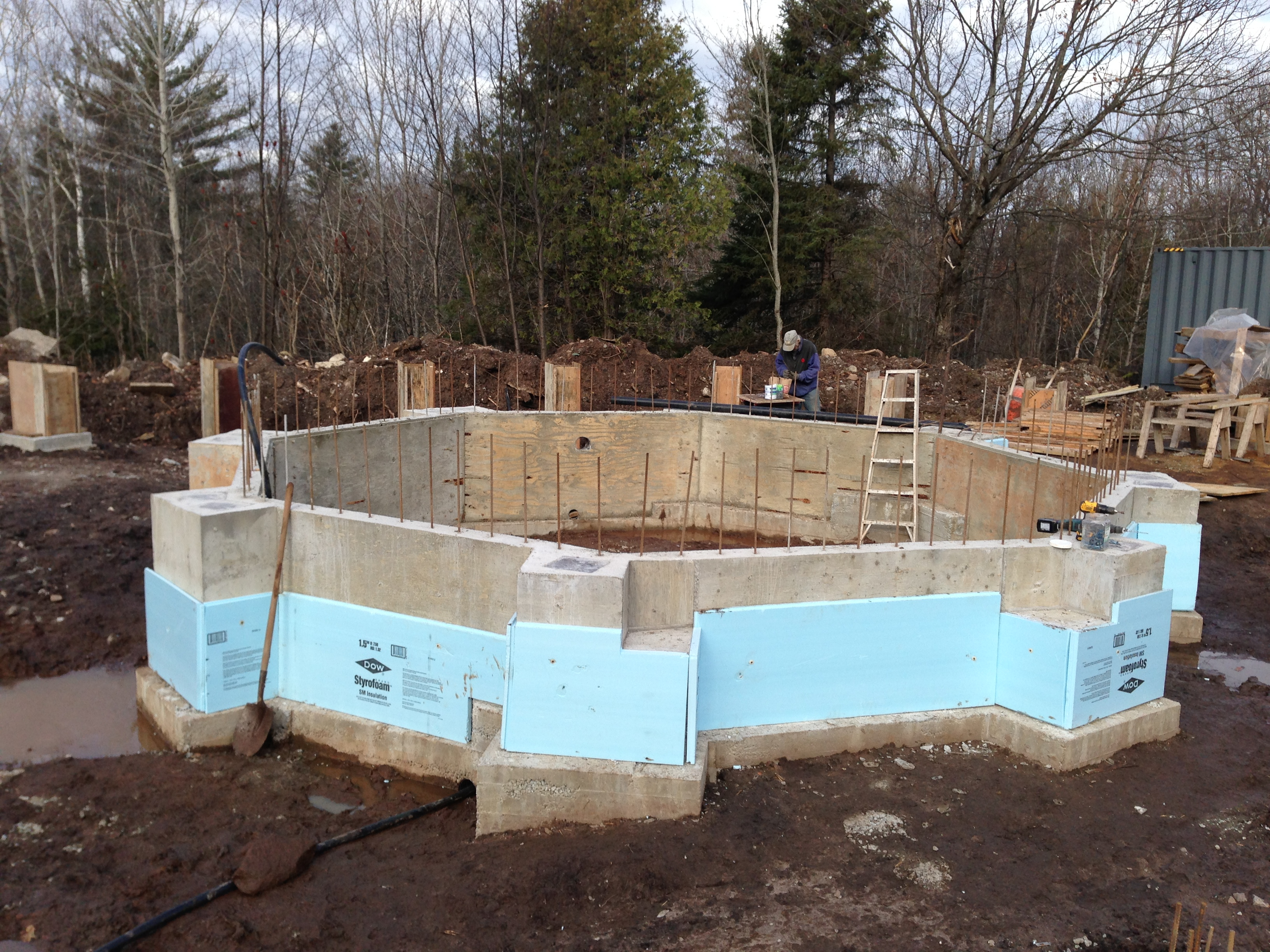 sea container cabin foundations 5 centre octagon finished walls sea container cabin foundations 5 centre octagon finished walls