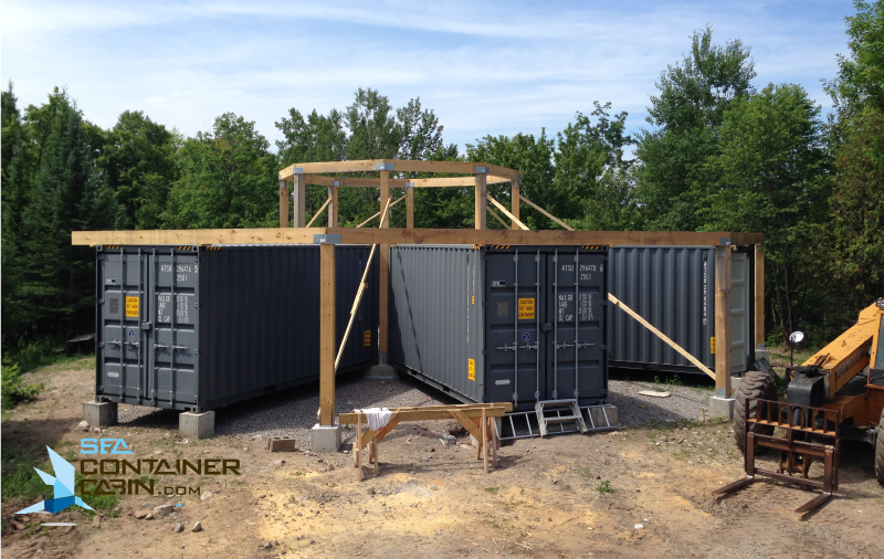 Shipping-Container-Cabin-External-Framing-of-Great-Room-Workbench