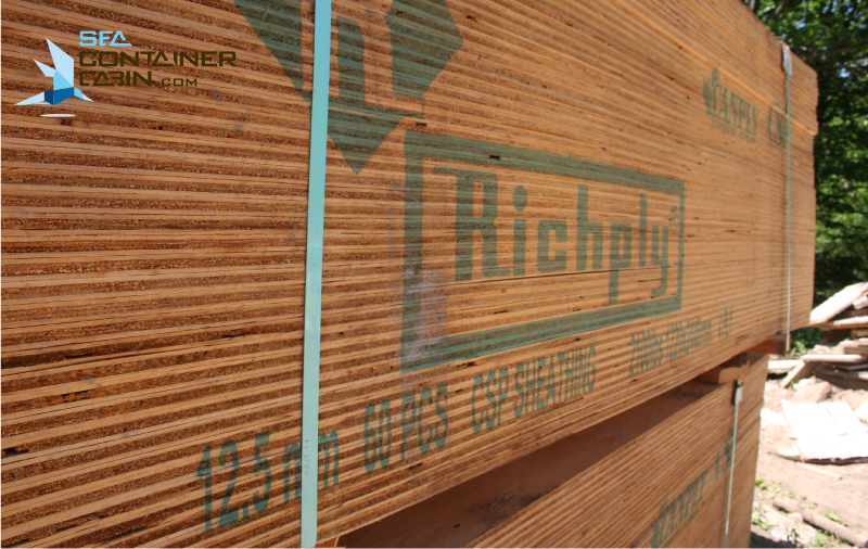 Shipping-Container-Cabin-Plywood-Materials-Workbench